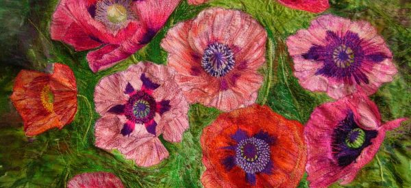 Large Poppies by Nicky Perryman Textile Artist