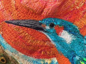 The Summer of the Kingfishers - textile art by Nicky Perryman textile artist