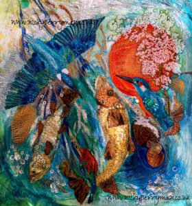 'The Summer of the Kingfishers' by Textile Artist Nicky Perryman
