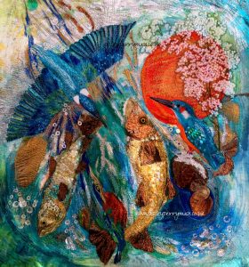 The Summer of the Kingfishers by Textile Artist - Nicky Perryman