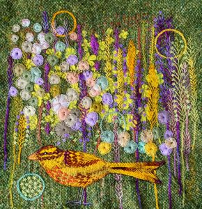 Little Yellowhammer by textile artist Nicky Perryman