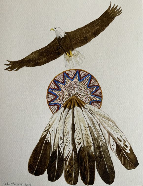 Soaring Eagle watercolour by artist Nicky Perryman