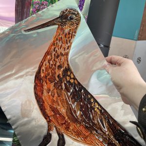 Black-tailed Godwit Embossed Foil Design by artist Nicky Perryman 