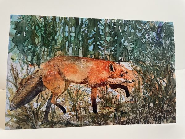 Forest Fox Greeting card from an original watercolour painting by Nicky Perryman